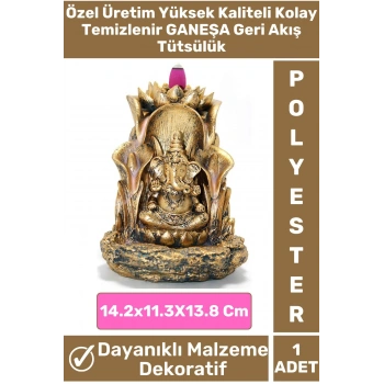 Premium Seri Yoga Meditasyon Chakra Pozitif Enerji Şık Dekoratif Polyester GANEŞA Geri Akış Tütsülük