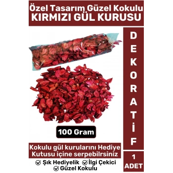 Özel Seri Sevgililer Günü Özel Gün Hediye Kutusu İçin Dekoratif Şık Güzel Kokulu KIRMIZI GÜL KURUSU