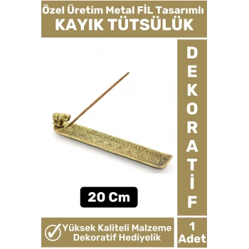 Özel Yüksek Kaliteli Dekoratif Hediyelik Yoga Chakra Meditasyon FİL Tasarımlı Metal Kayık Tütsülük