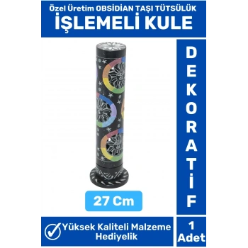 Özel Yüksek Kalite Dekoratif Hediyelik Yoga Chakra Meditasyon Pozitif Enerji OBSİDİAN TAŞI Tütsülük