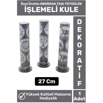 Özel Yüksek Kalite Dekoratif Hediyelik Yoga Chakra Meditasyon Pozitif Enerji OBSİDİAN TAŞI Tütsülük