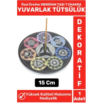Özel Yüksek Kalite Dekoratif Hediyelik Yoga Chakra Meditasyon Pozitif Enerji OBSİDİAN TAŞI Tütsülük