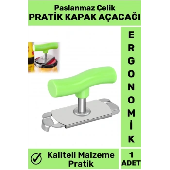 Premium Yüksek Kaliteli Paslanmaz Çelik Ergonomik Saplı Mutfak Kavanoz Pratik Şişe Kapak Açacağı