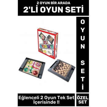 Özel Eğitici Eğlenceli Çocuk Yetişkin Strateji Zeka Kızma Birader Satranç Tek Kutu 2Lİ OYUN SETİ