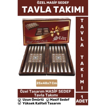 Elit Yüksek Kaliteli Uzun Ömürlü Aile Ev Arkadaş Kahve Cafe Oyun Takımı SEDEF MASİF TAVLA Takımı