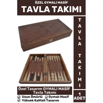 Elit Yüksek Kaliteli Uzun Ömürlü Aile Ev Arkadaş Kahve Cafe Oyun Takımı OYMALI MASİF TAVLA Takımı