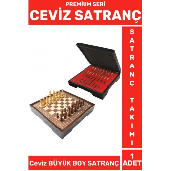 Premium Seri Aile Ev Arkadaş Zeka Strateji Beceri Geliştirici CEVİZ Büyük Boy SATRANÇ Takımı