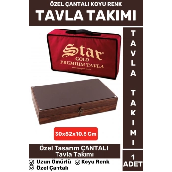 Elit Seri Uzun Ömürlü Aile Ev Arkadaş Kahve Cafe Oyun Takımı ÖZEL ÇANTALI KOYU RENK TAVLA Takımı