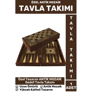 Elit Yüksek Kaliteli Uzun Ömürlü Aile Ev Arkadaş Kahve Cafe Oyun Takımı ANTİK MOZAİK TAVLA Takımı