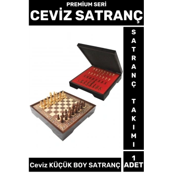 Premium Seri Aile Ev Arkadaş Zeka Strateji Beceri Geliştirici CEVİZ Küçük Boy SATRANÇ Takımı