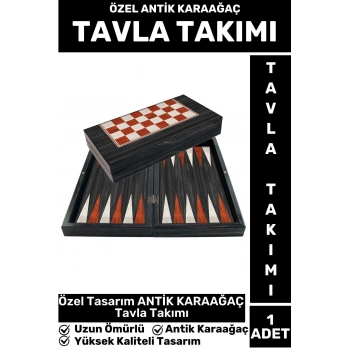 Elit Yüksek Kaliteli Uzun Ömürlü Aile Ev Arkadaş Kahve Cafe Oyun Takımı ANTİK KARAAĞAÇ TAVLA Takımı