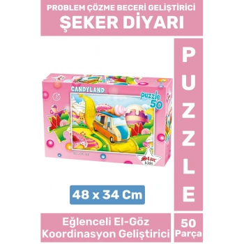 Premium Eğlenceli El Göz Koordinasyon Problem Çözme Beceri Geliştirici Çocuk PUZZLE ŞEKER DİYARI