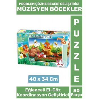 Premium El Göz Koordinasyon Problem Çözme Beceri Geliştirici Çocuk PUZZLE MÜZİSYEN BÖCEKLER
