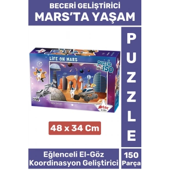Premium Seri Eğlenceli El Göz Koordinasyon Beceri Geliştirici Çocuk 150 Parça PUZZLE MARSTA YAŞAM