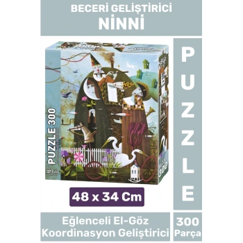 Premium Eğlenceli El Göz Koordinasyon Beceri Görsel Algı Geliştirici Çocuk 300 Parça PUZZLE NİNNİ