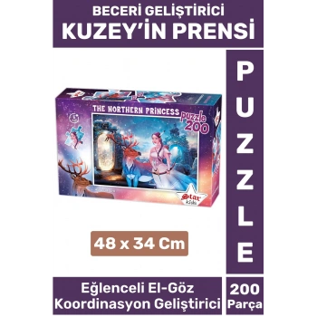 Premium Seri Eğlenceli El Göz Koordinasyon Beceri Geliştirici Çocuk 200 Parça PUZZLE KUZEYİN PRENSİ