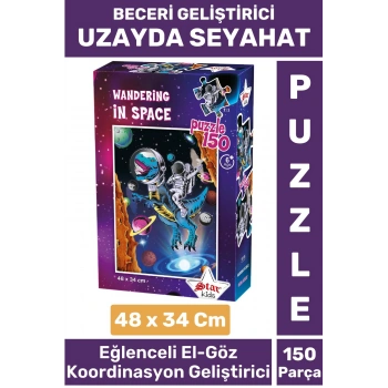 Özel Seri Eğlenceli El Göz Koordinasyon Beceri Geliştirici Çocuk 150 Parça PUZZLE UZAYDA SEYAHAT