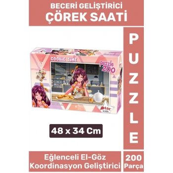 Özel Seri Eğlenceli El Göz Koordinasyon Beceri Geliştirici Çocuk 200 Parça PUZZLE ÇÖREK SAATİ