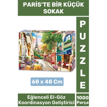 El Göz Koordinasyon Beceri Görsel Algı Geliştirici Çocuk 1000 Parça PUZZLE PARİSTE BİR KÜÇÜK SOKAK