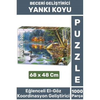 Premium Eğlenceli El Göz Koordinasyon Beceri Görsel Algı Geliştirici Çocuk 1000 Pr PUZZLE YANKI KOYU