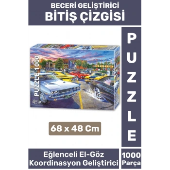 Eğlenceli El Göz Koordinasyon Beceri Görsel Algı Geliştirici Çocuk 1000 Parça PUZZLE BİTİŞ ÇİZGİSİ