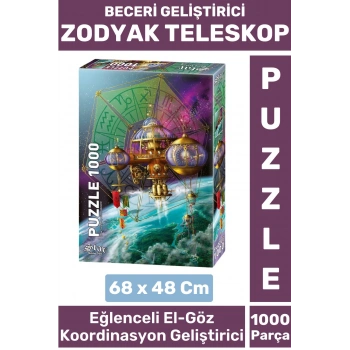 Eğlenceli El Göz Koordinasyon Beceri Görsel Algı Geliştirici Çocuk 1000 Parça PUZZLE ZODYAK TELESKOP