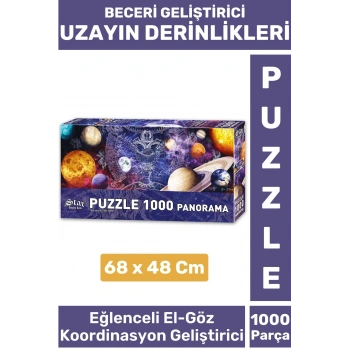 Eğlenceli Koordinasyon Beceri Görsel Algı Geliştirici Çocuk 1000 Parça PUZZLE UZAYIN DERİNLİKLERİ