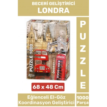 Eğlenceli El Göz Koordinasyon Beceri Görsel Algı Geliştirici Çocuk 1000 Parça PUZZLE LONDRA