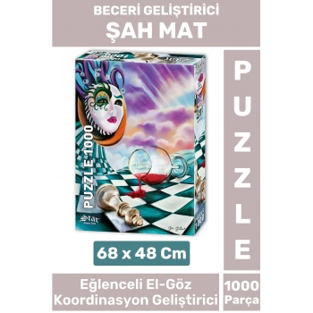 Özel Eğlenceli El Göz Koordinasyon Beceri Görsel Algı Geliştirici Çocuk 1000 Parça PUZZLE ŞAH MAT