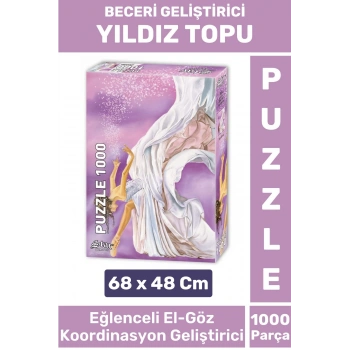 Eğlenceli El Göz Koordinasyon Beceri Görsel Algı Geliştirici Çocuk 1000 Parça PUZZLE YILDIZ TOPU