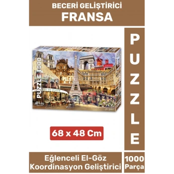 Eğlenceli El Göz Koordinasyon Beceri Görsel Algı Geliştirici Çocuk 1000 Parça PUZZLE PARİS FRANSA