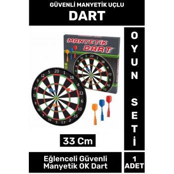 Özel Tasarım Genç Yetişkin Çocuk Oyun Eğlenceli Güvenli Manyetik Uçlu DART 33 Cm