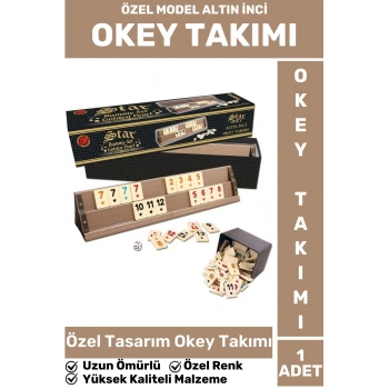 Özel Model Uzun Ömürlü Dayanıklı Aile Ev Arkadaş Kahve Cafe Oyun Takımı ALTIN İNCİ 101 Okey Takımı