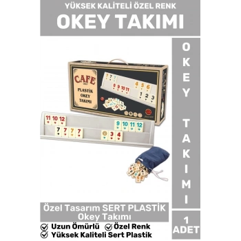 Özel Tasarım Uzun Ömürlü Dayanıklı Aile Ev Arkadaş Kahve Cafe Oyun Sert Plastik 101 Plus Okey Takımı