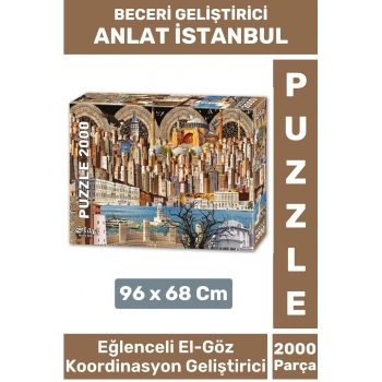 Premium Eğlenceli El Göz Koordinasyon Hafıza Beceri Geliştirici 2000 Parça PUZZLE ANLAT İSTANBUL