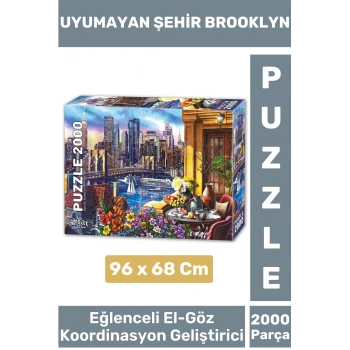 Eğlenceli El Göz Koordinasyon Hafıza Beceri Geliştirici 2000 Parça PUZZLE UYUMAYAN ŞEHİR BROOKLYN