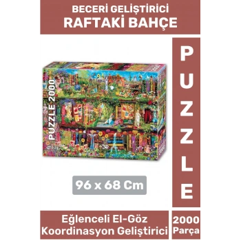 Premium Eğlenceli El Göz Koordinasyon Hafıza Beceri Geliştirici 2000 Parça PUZZLE RAFTAKİ BAHÇE
