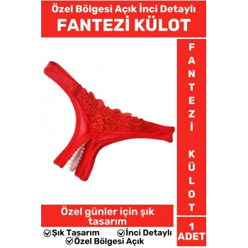 Özel Kreasyon Yüksek Kaliteli Özel Gün Cosplay İnci Detaylı Erotik Özel Bölgesi Açık FANTEZİ KÜLOT