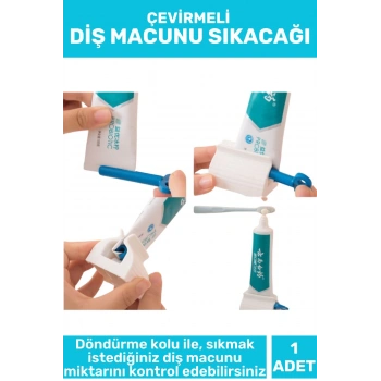 Premium Yüksek Kaliteli Kompakt Banyo Seyahat Çevirme Kollu Diş Macunu Sıkacağı