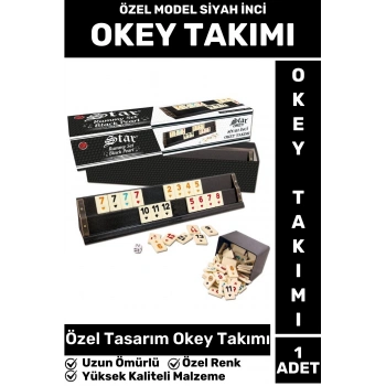 Özel Model Uzun Ömürlü Dayanıklı Aile Ev Arkadaş Kahve Cafe Oyun Takımı SİYAH İNCİ 101 Okey Takımı