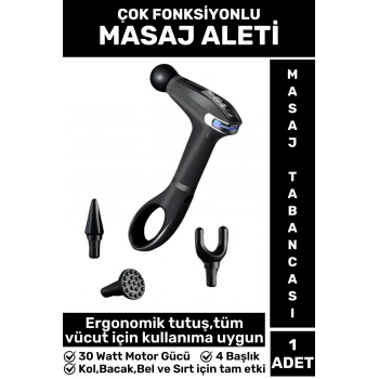 Ergonomik Kol Bacak Sırt Bel 4 Başlıklı 8 Hız Seviyeli Yüksek Titreşim Spor Fitness Kas Masaj Aleti