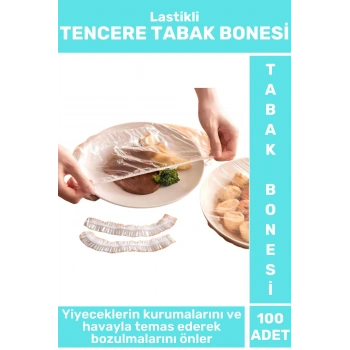 Özel Üretim Yemek Saklama Bozulma Önleyici Tazelik Sağlayan Lastikli Tencere Tabak Bonesi 100 Adet