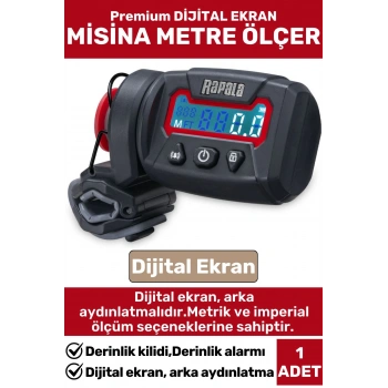 Premium Pil Göstergeli Derinlik Kilitli Alarmlı Trol/Derin Deniz Balıkçı Dijital MİSİNA METRE ÖLÇER