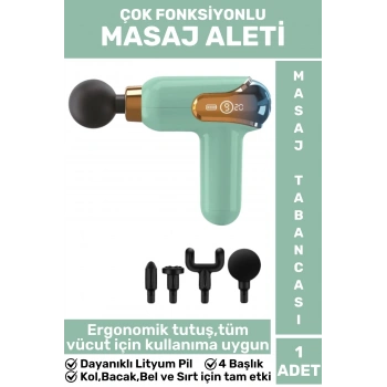 Ergonomik Kol Bacak Sırt Bel 4 Başlıklı 9 Vites Ayarlı Yüksek Titreşim Spor Fitness Kas Masaj Aleti