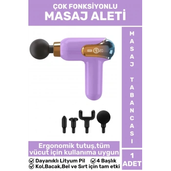 Ergonomik Kol Bacak Sırt Bel 4 Başlıklı 9 Vites Ayarlı Yüksek Titreşim Spor Fitness Kas Masaj Aleti