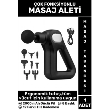 Ergonomik Kol Bacak Sırt Bel 8 Başlıklı 12 Hız Seviyeli Yüksek Titreşim Spor Fitness Kas Masaj Aleti