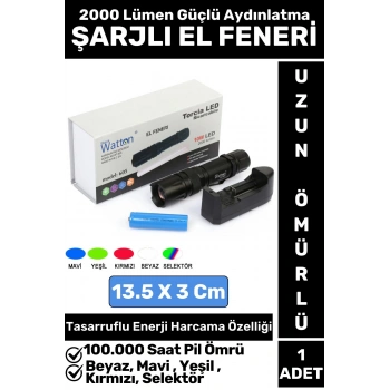Premium Kamp Avcı Balıkçı Deprem Enerji Tasarruflu 4 Renk Işıklı Sert Plastik Güvenlik EL FENERİ