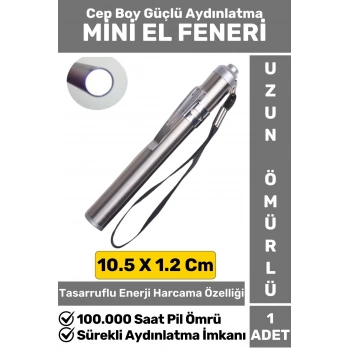 Kompakt Kamp Avcı Balıkçı Deprem Enerji Tasarruflu Beyaz Işık Pilli Sert Plastik Mini EL FENERİ