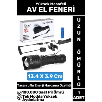 Profesyonel Kamp Avcı Güvenlik Deprem Yüksek Mesafeli Güçlü Işık Tüfek EL FENERİ