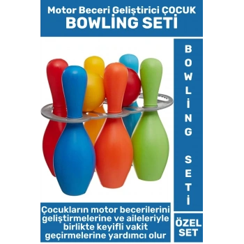 Premium Eğlenceli Motor Beceri Koordinasyon Geliştirici 6+2 Parça Çocuk BOWLİNG SETİ